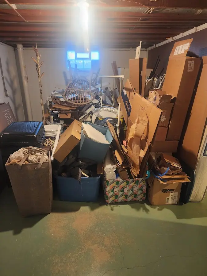 Roll-off dumpster container at job site for Yard Waste Dumpster Rental in Rochester